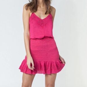 Karina Grimaldi Vanessa Embellished Eyelet Sleeveless Mini Dress SIZE SMALL